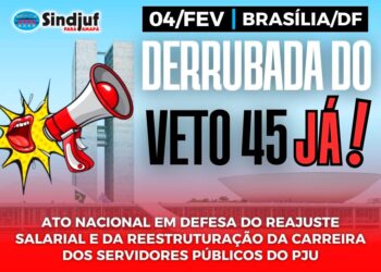 DERRUBADA DO VETO 45: Veto parcial à recomposição salarial dos servidores do PJU chega ao Congresso