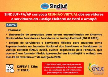 SINDJUF-PA/AP convoca REUNIÃO VIRTUAL dos servidores e servidoras da Justiça Eleitoral do Pará e Amapá