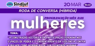 Sindjuf-PA/AP promove roda de conversa alusiva ao Mês da Mulher nesta sexta-feira (20)