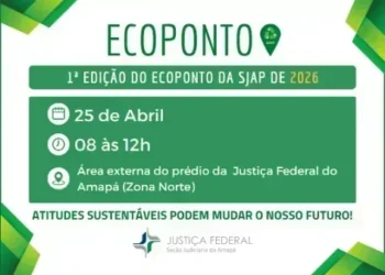 Servidores da Justiça Federal do Amapá promovem neste sábado (25) a primeira edição do Ecoponto 2026, iniciativa de descarte sustentável de resíduos